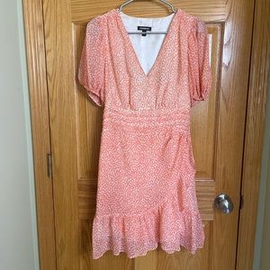 Pink and white ruffle express dress